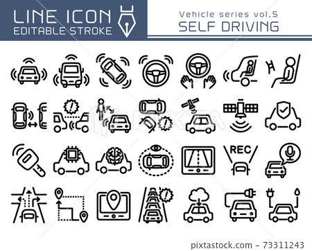 Line icon vehicle series vol.5 self-driving car Line icon vehicle series vol.5 self-driving car 73311243