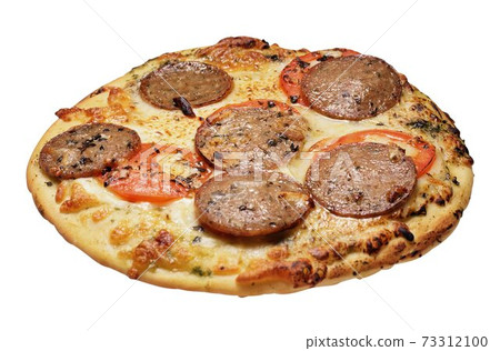 Delicious italian pizza over white 73312100