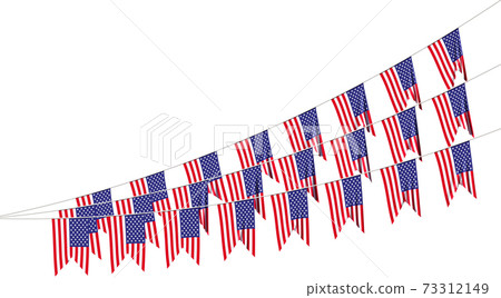 USA flags strings decorative hanging bunting... - Stock Illustration ...