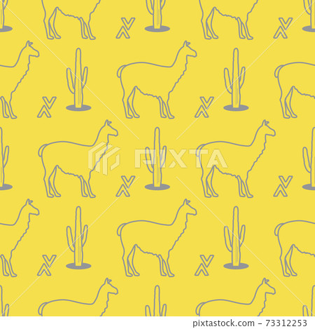 Seamless pattern with llama and cactus. Seamless pattern with llama and cactus. 73312253