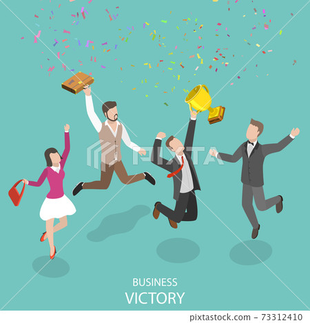 Business victory flat isometric vector concept. Business victory flat isometric vector concept. 73312410