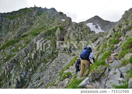 Mountain trail just below the summit of Mt. Oku Hotaka 73312509