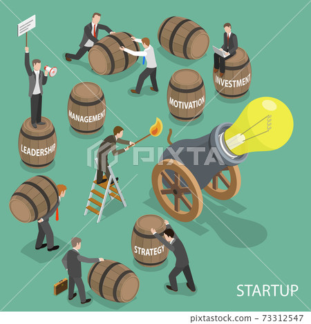Startup flat isometric low poly vector concept 73312547