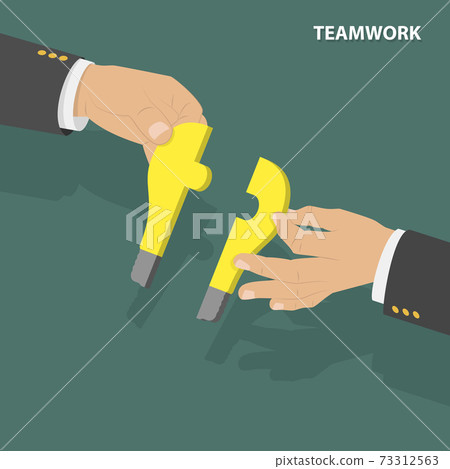 Teamwork flat isometric low poly vector concept - Stock Illustration ...