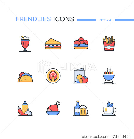 Street food - line design style icons set 73313401