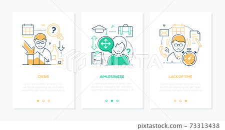 Human psychological problems line design style web banners 73313438