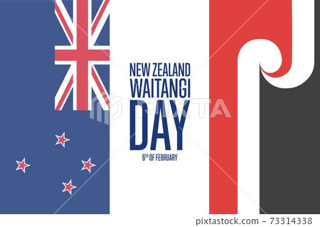 Waitangi Day. New Zealand. 6th of February. Holiday concept. Template for background, banner, card 73314338