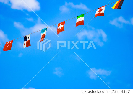 Flags of the world athletic meet in fine weather Flags of the world athletic meet in fine weather 73314367