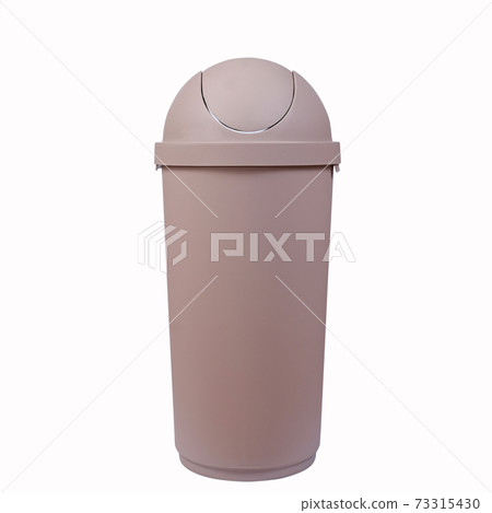 Big brown trashcan or waste bin on white Big brown trashcan or waste bin on white 73315430