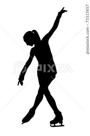 girl figure skater black silhouette 73315657