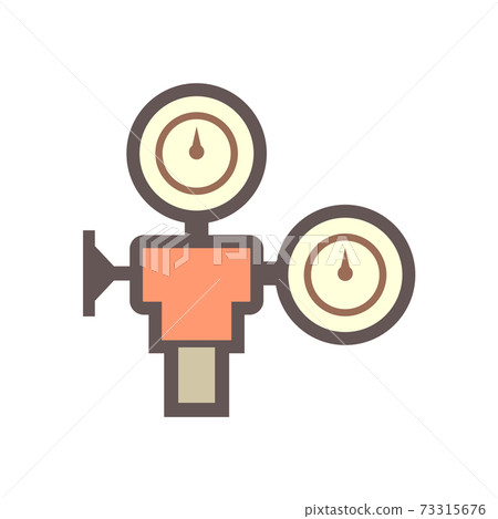 Pressure gauge and valve vector icon. Pressure gauge and valve vector icon. 73315676
