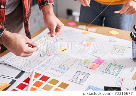 People working as a mobile app designers 73316677