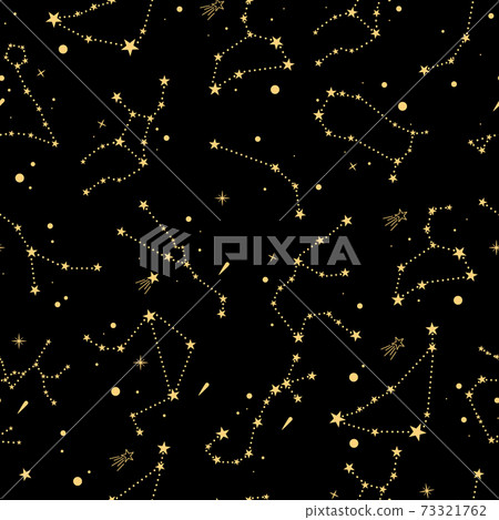 Zodiac constellations seamless pattern. - Stock Illustration [73321762 ...