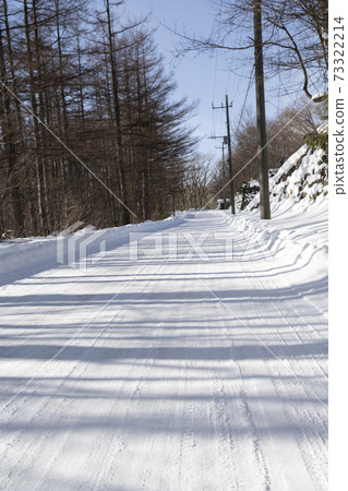 Snowy road in Nasu, Tochigi Prefecture Snowy road in Nasu, Tochigi Prefecture 73322214