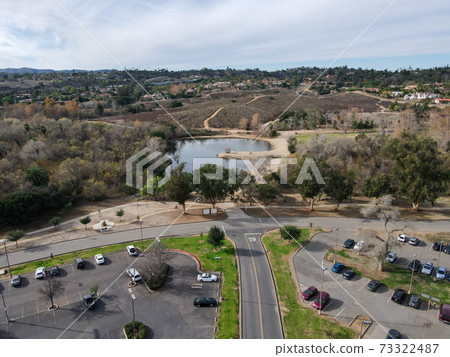 Aerial view of Kit Carson Park, municipal park in Escondido 73322487