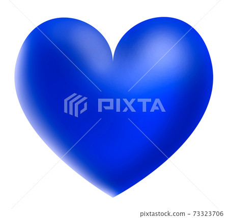 Dark blue three-dimensional heart background white There are other colors 73323706