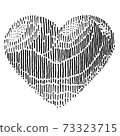 black heart vintage engraving. black ink isolated 73323715