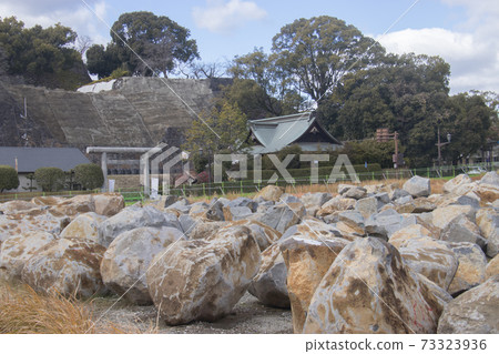 Kumamoto Castle JT Ruins Collapse Demolition Stone Storage Area 73323936