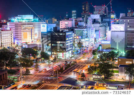 《愛知縣》名古屋市夜景，榮市容 73324637