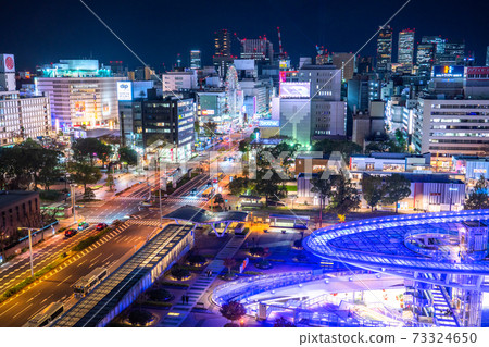 愛知縣 名古屋市夜景 榮市容 照片素材 圖片 圖庫