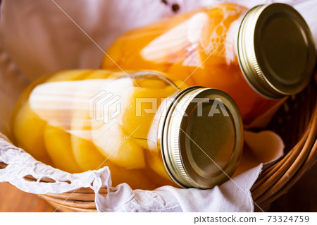 Homemade compote of pear and apple 73324759