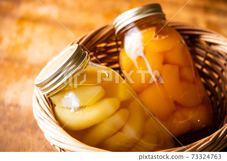 Homemade compote of pear and apple 73324763