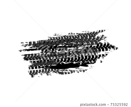 Tire marks or tyre tracks, skidding traces print 73325592