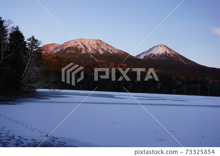 Scenery of Hokkaido Onneto with the setting sun 73325854