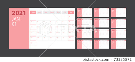 Calendar 2021 week start Sunday corporate design planner template with purple theme [Converted] 73325871