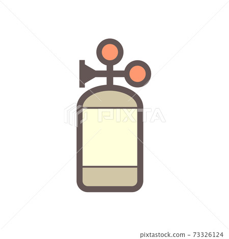 Oxygen gas tank and pressure gauge vector icon design. 73326124