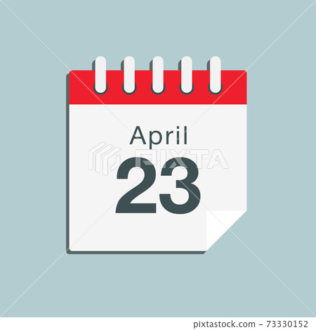 Icon day date 23 April, template calendar page 73330152