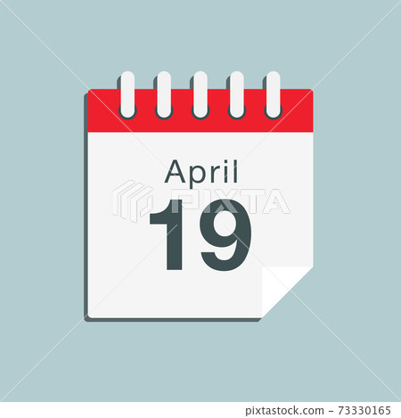 Icon day date 19 April, template calendar page Icon day date 19 April, template calendar page 73330165