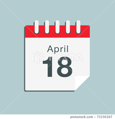 Icon day date 18 April, template calendar page Icon day date 18 April, template calendar page 73330167