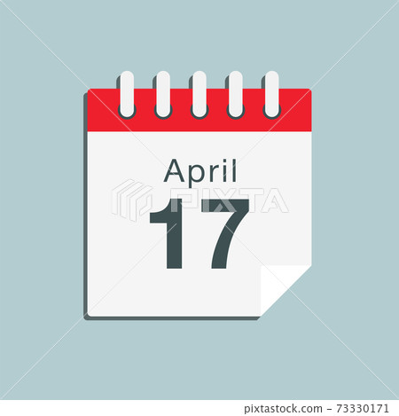 Icon day date 17 April, template calendar page 73330171