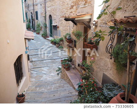 A gentle staircase in the old town of Italy A gentle staircase in the old town of Italy 73330605