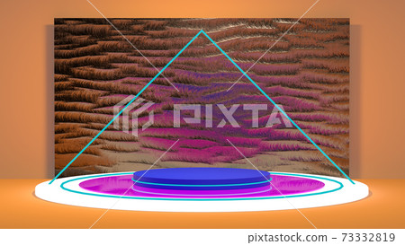Pedestal podium. Abstract 3d concept illuminated pedestal by spotlights. Perfect image for fashion, clothes or cosmetics. Place your object or product on pedestal. 3d rendering Pedestal podium. Abstract 3d concept illuminated pedestal by spotlights. Perfect image for fashion, clothes or cosmetics. Place your object or product on pedestal. 3d rendering 73332819