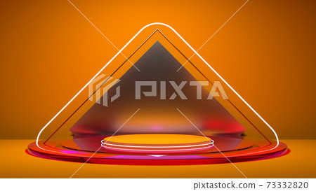 Pedestal podium. Abstract 3d concept illuminated pedestal by spotlights. Perfect image for fashion, clothes or cosmetics. Place your object or product on pedestal. 3d rendering Pedestal podium. Abstract 3d concept illuminated pedestal by spotlights. Perfect image for fashion, clothes or cosmetics. Place your object or product on pedestal. 3d rendering 73332820