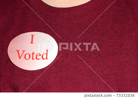 i voted sticker . Voting or making choice concept. social activity project. 73332836
