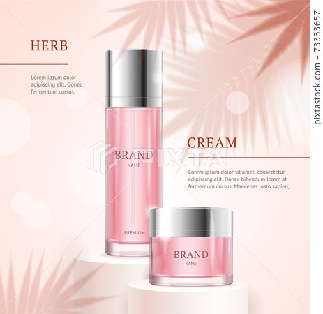 Realistic 3d Detailed Cream and Essence Ads Concept Banner Card Background. Vector 73333657