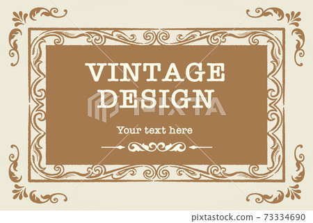 古色古香的裝飾框架,裝飾的直紋設計。矢量素材。 古色古香的裝飾框架,裝飾的直紋設計。矢量素材。 73334690