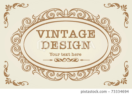 古色古香的裝飾框架，裝飾的直紋設計。矢量素材。 73334694