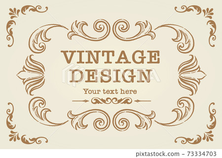 古色古香的裝飾框架，裝飾的直紋設計。矢量素材。 73334703