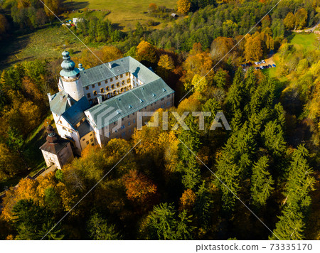 Panoramic view of castle Lemberk. Czech Republic 73335170