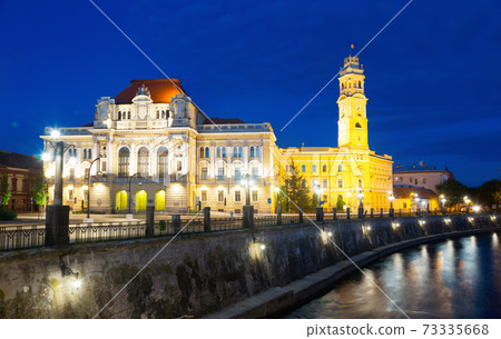 Oradea City Hall and quay in night Oradea City Hall and quay in night 73335668