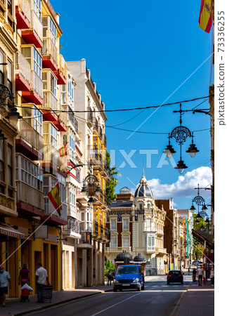 Houses and streets of Cartagena town, Spain 73336255