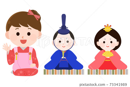 Hinamatsuri Hina-sama and girl illustration 73341989