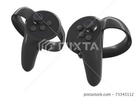 Virtual reality controllers for online and cloud gaming isolated on white Virtual reality controllers for online and cloud gaming isolated on white 73343112