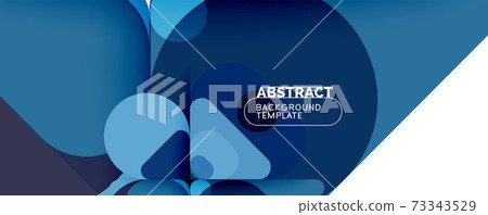 Modern geometric round shapes and dynamic lines, abstract background. Vector illustration for placards, brochures, posters and banners 73343529
