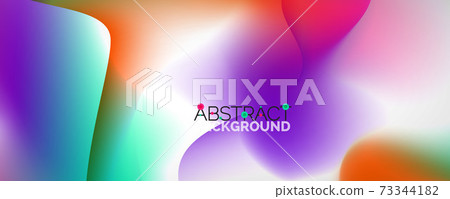 Fluid color gradient abstract background, trendy colorful wallpaper. Vector illustration for placards, brochures, posters, banners and covers 73344182