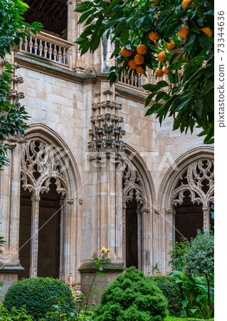 Gothic atrium of Monastery of San Juan de los Reyes in the city of Toledo, Spain 73344636